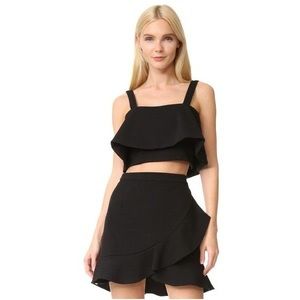 Lovers + Friends Black Ruffle Crop Top